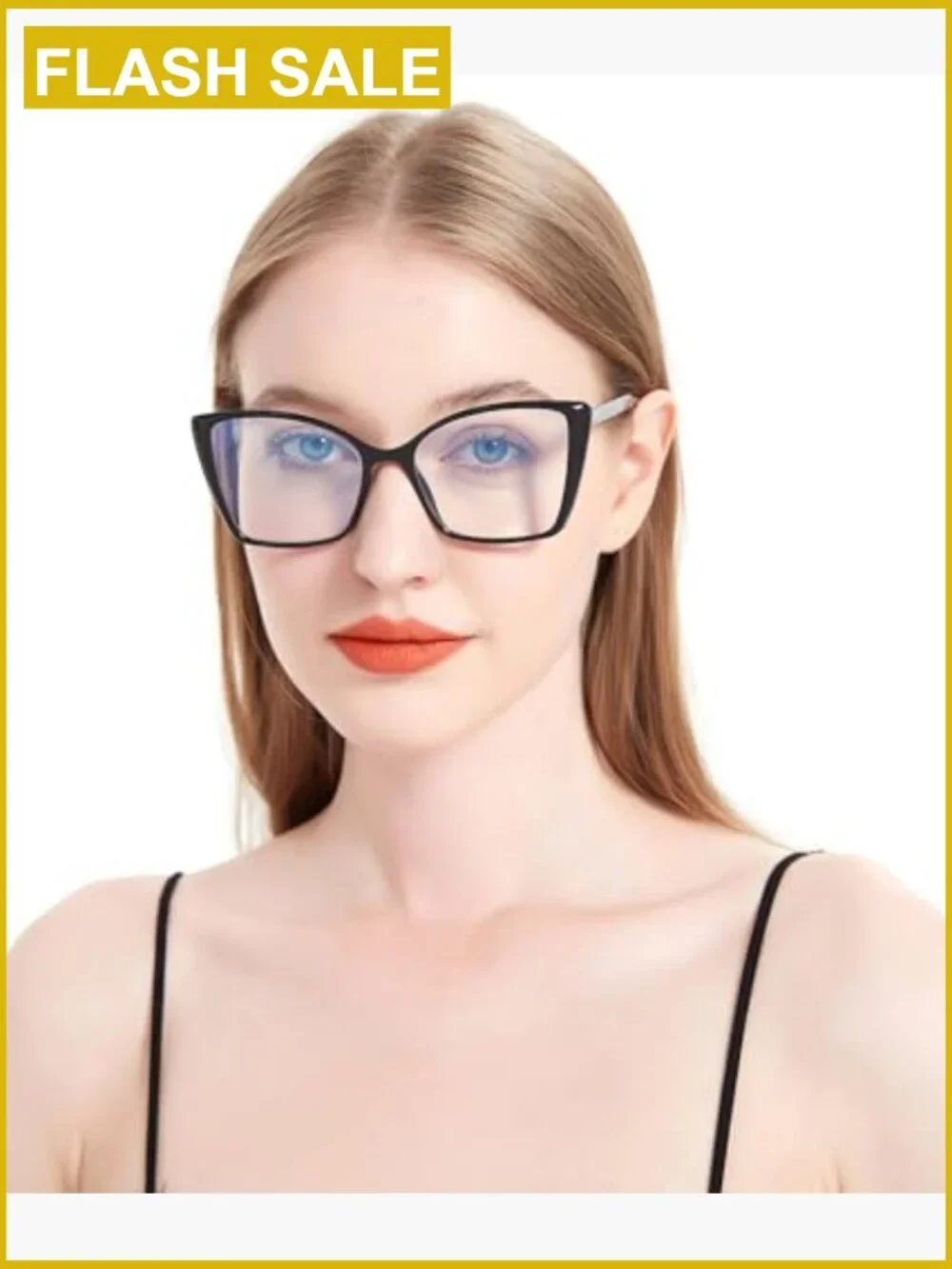 Oversized Cat Eye Computer Glasses Anti Glare UV Protection Lightweight TR90
